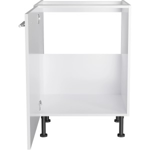 Optifit Spülenunterschrank Rurik986, 60 cm, weiß, mit Tür und Edelstahlgriff.