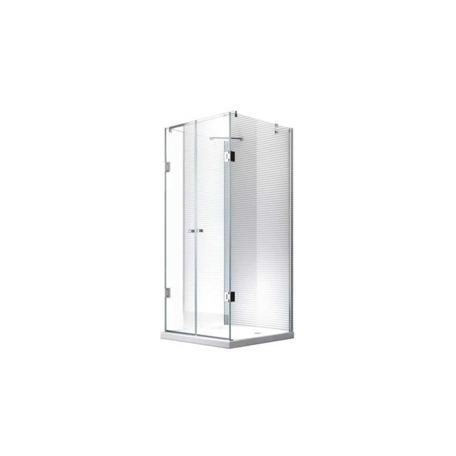 Glaszentrum Hagen  80x120x80x195cm Ares U-Duschkabine Silber inkl. Duschtasse