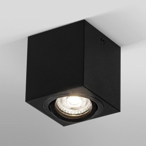 Schwarzer Ledvance Spot, 1-flammig, 8 cm, für GU10 Leuchtmittel, Deckenleuchte.