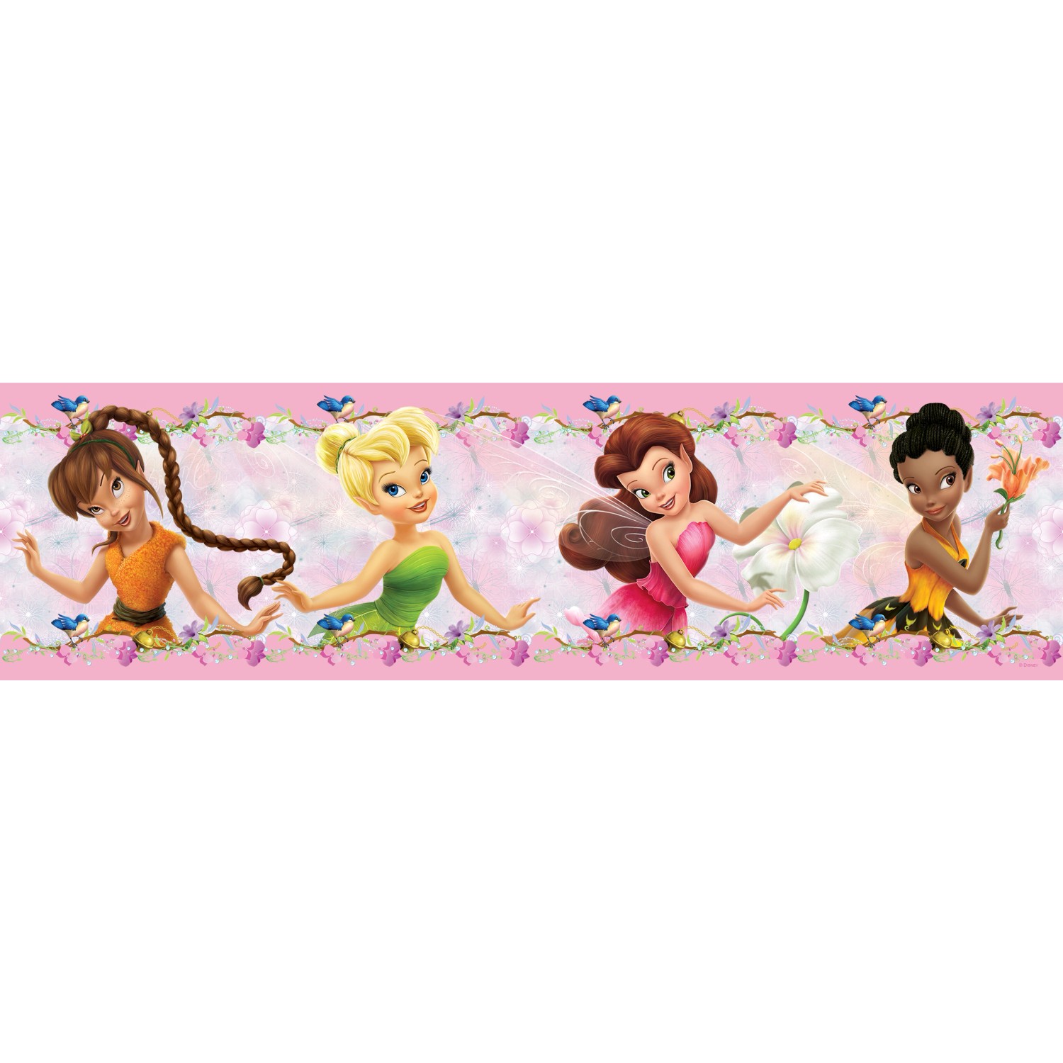 Disney Selbstklebende Tapetenbordüre Feen Hellrosa 14 x 500 cm 600002 günstig online kaufen