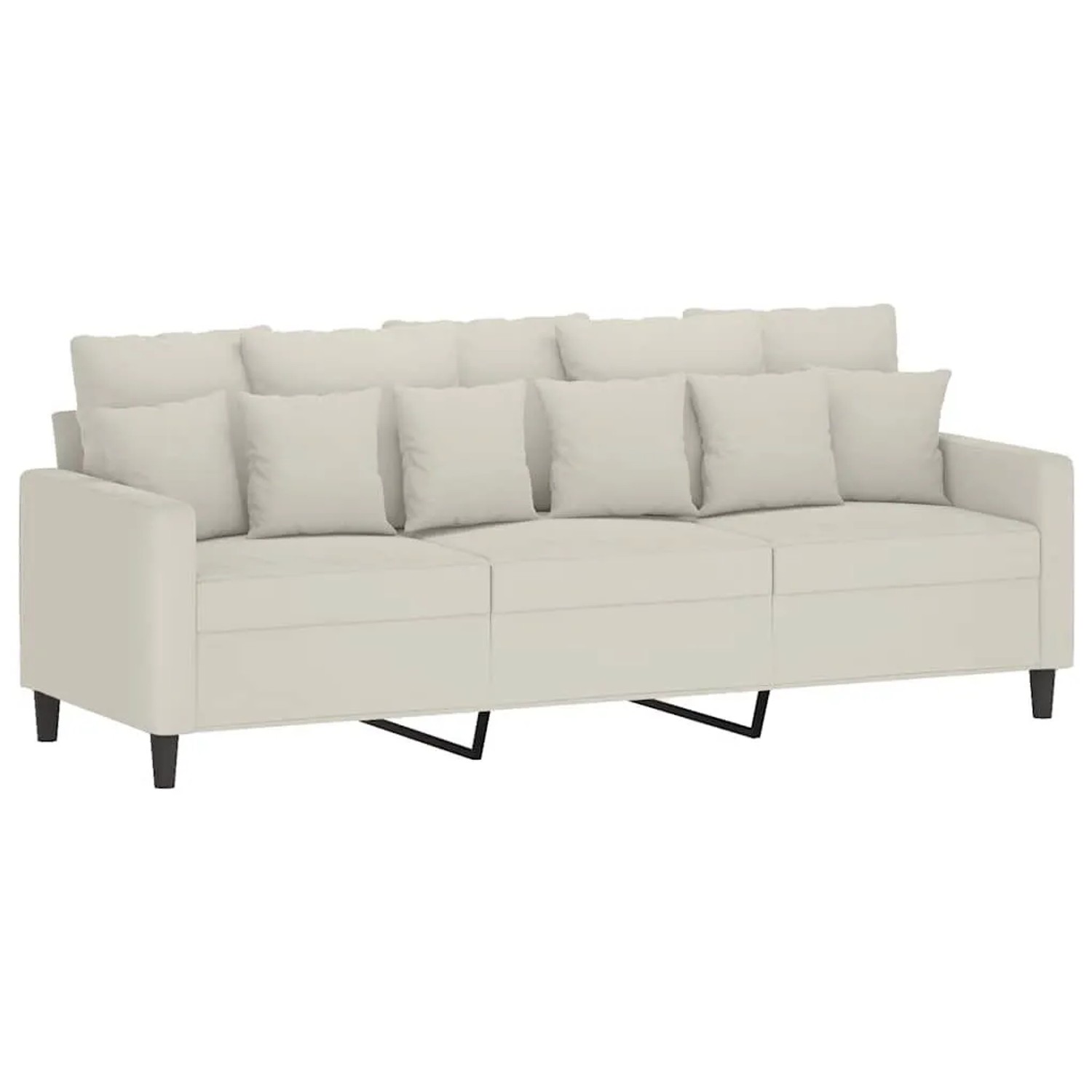 vidaXL 3-Sitzer-Sofa Creme 180 cm Samt 359321 günstig online kaufen