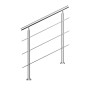 Duschparadies Geländer Edelstahl V2A 120 cm mit 3 Querstäben Komplettset