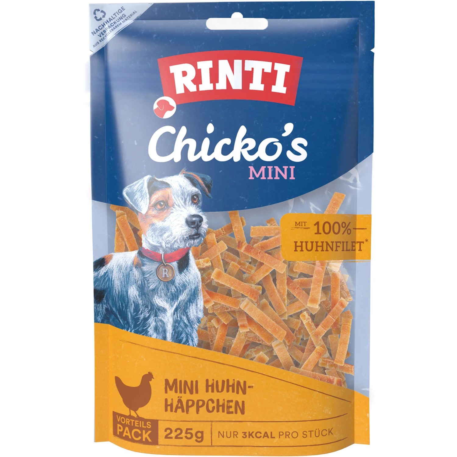 Rinti Hunde-Natursnacks Chicko Mini Huhn-Häppchen 225 g