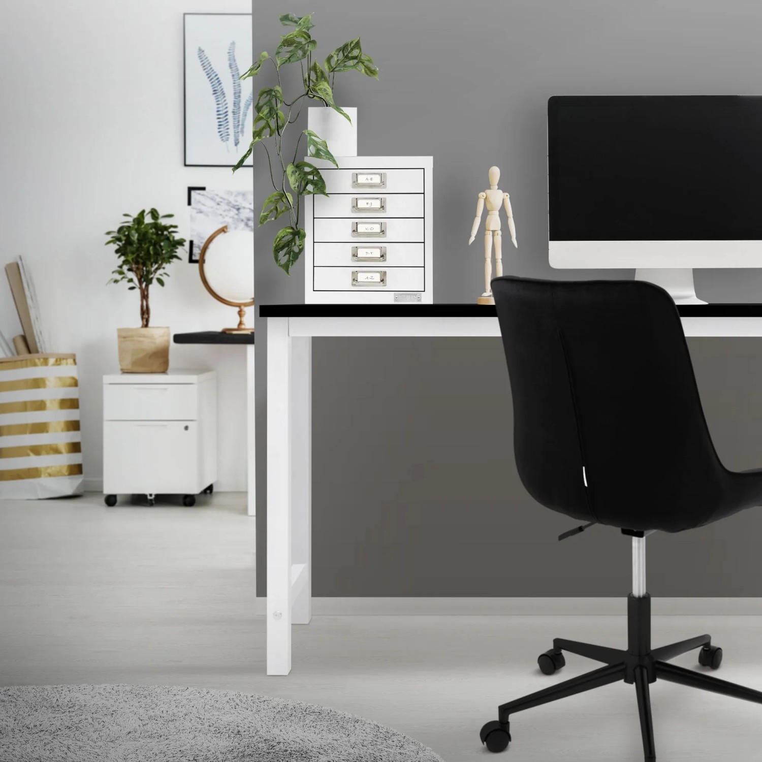 ML-Design Schubladenschrank Metall 5 Schubladen 28x38x33 cm Weiß kaufen bei OBI