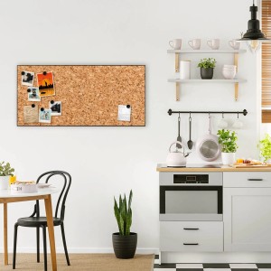 Banjado Magnettafel 78x37cm mit Kork-Motiv und 4 Magneten als Wanddekoration.