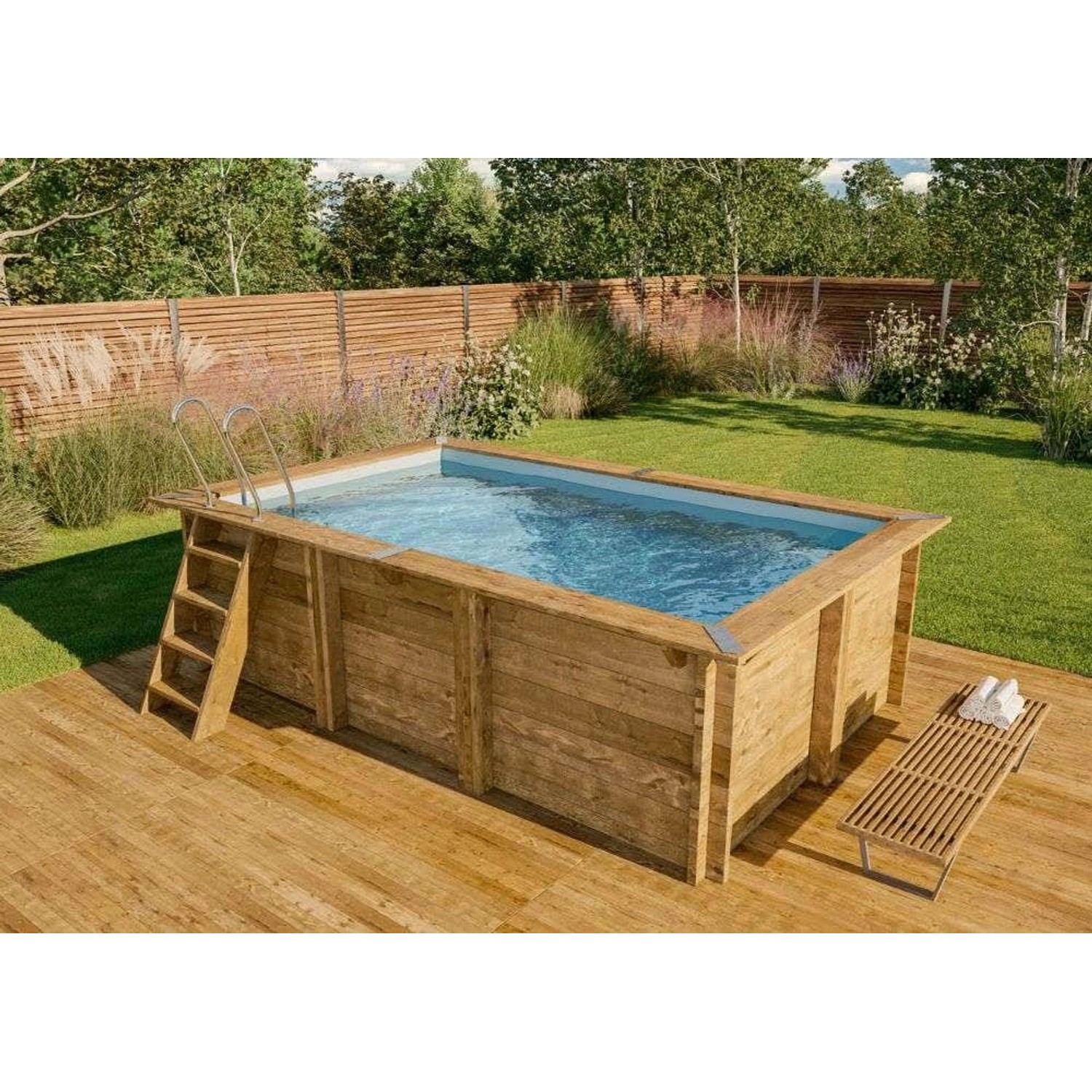 Poolcrew Holz Pool Maui Folie (0,75 mm) 427 x 277 x 119 cm