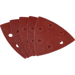 5er Set LUX Schleifauflagen für Dreieckschleifer, Körnung K180, Ø 96mm, für feine Schleifarbeiten.