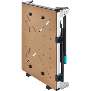 wolfcraft Arbeitstisch Master work 1600, zusammengeklappt für platzsparende Lagerung.