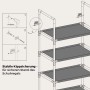 Diagramm der Kippsicherung für das Sekey Schuhregal. Zeigt die Montage des Wandankers für sicheren Stand.