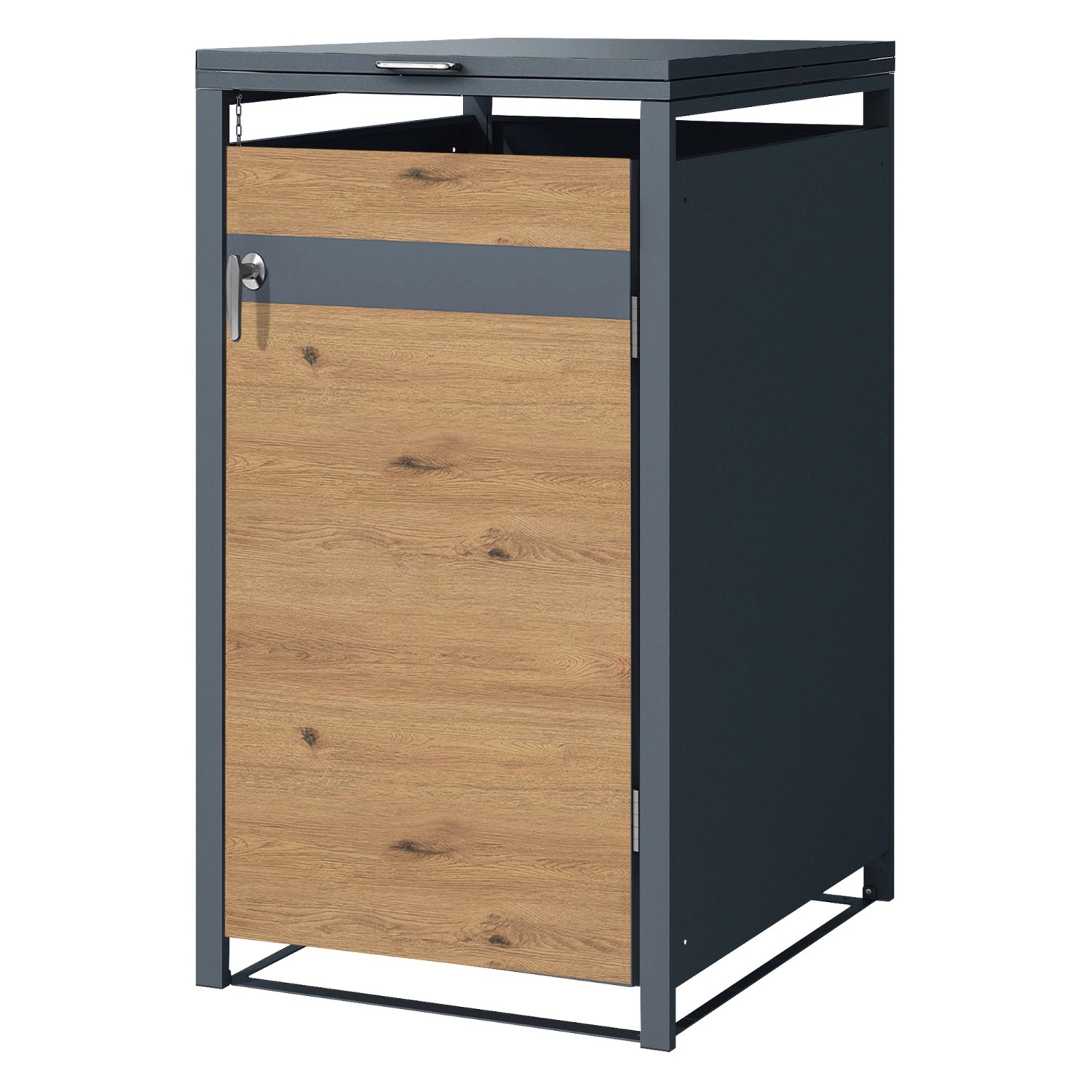 ML-Design Mülltonnenbox 1Er 240L 68x80x116,3cm Anthrazit-Eichenoptik aus St günstig online kaufen