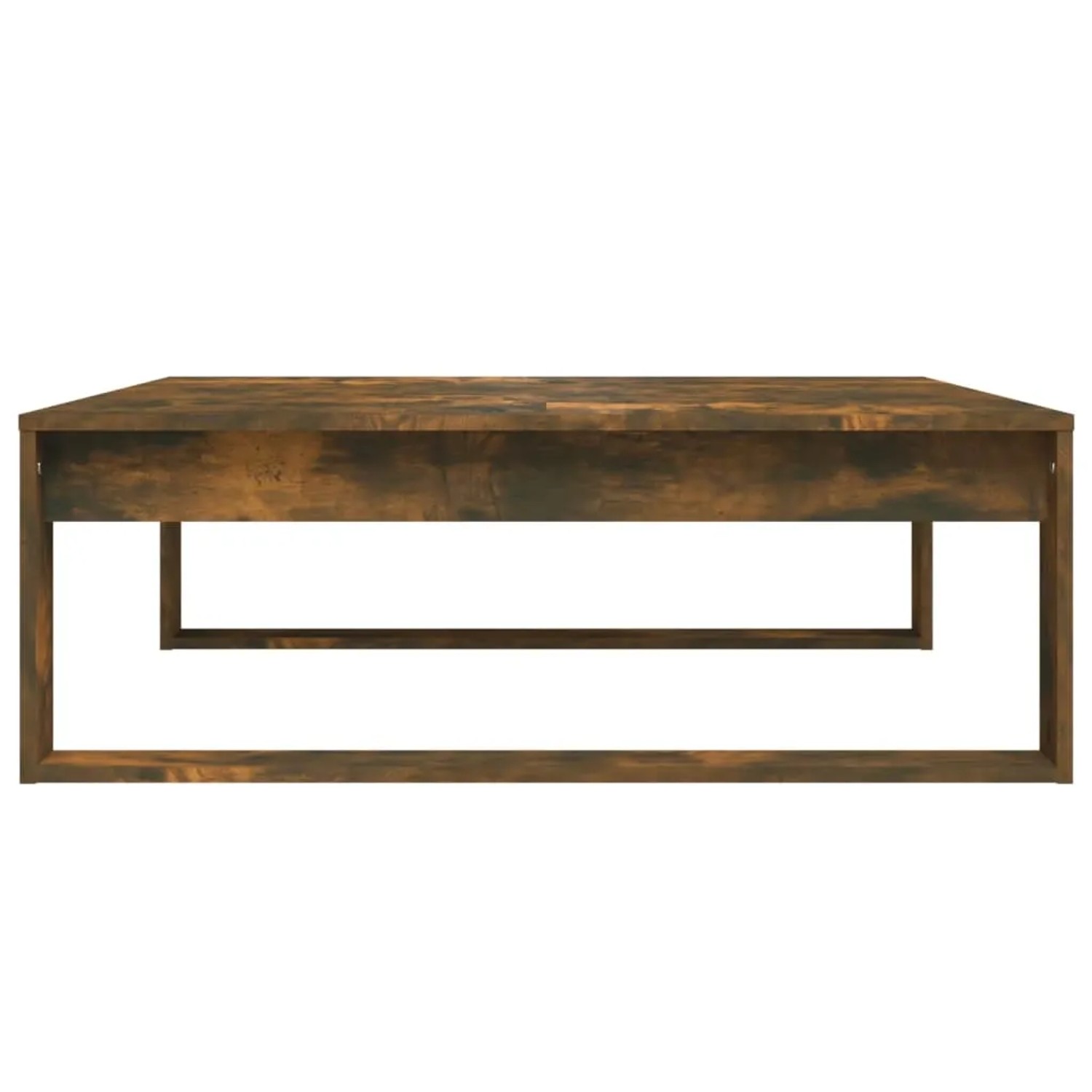Quadratischer Couchtisch Räuchereiche (100x100 cm) aus Holzwerkstoff für das Wohnzimmer.