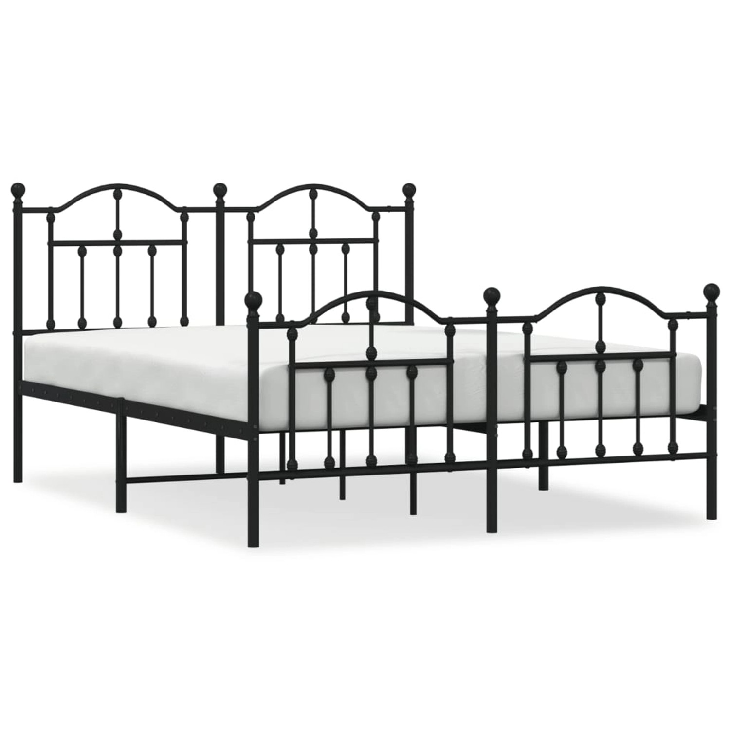 vidaXL Bettgestell mit Kopf- und Fußteil Metall Schwarz 140x200 cm 353458 günstig online kaufen