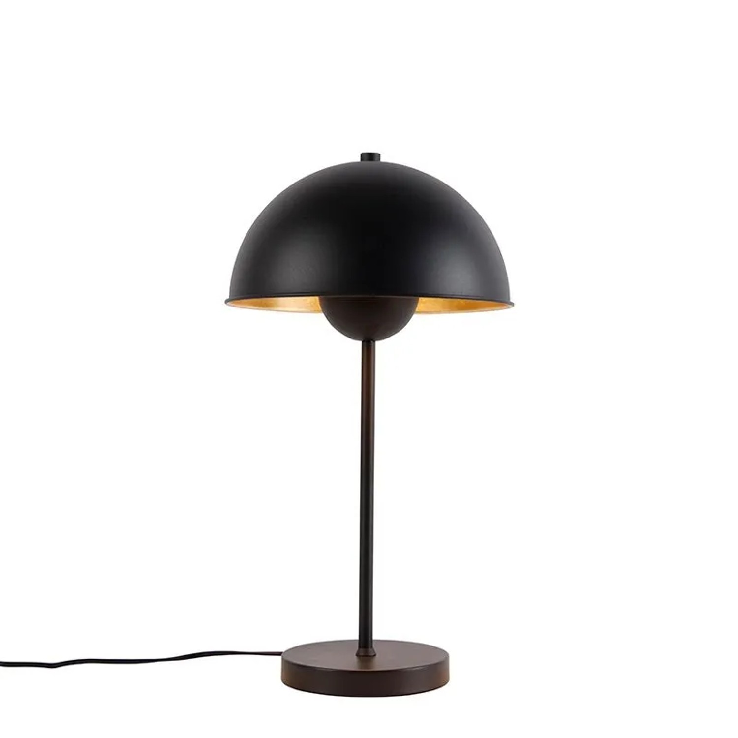 QAZQA Retro Tischlampe Schwarz mit Gold Magnax