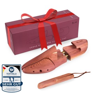 Blumtal Zedernholz Schuhspanner & Schuhlöffel in Geschenkbox. Hält Schuhe in Form, für Herren & Damen.