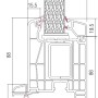 Schnittzeichnung Kunststoff-Nebeneingangstür SMK 510, Profilansicht mit Maßen.