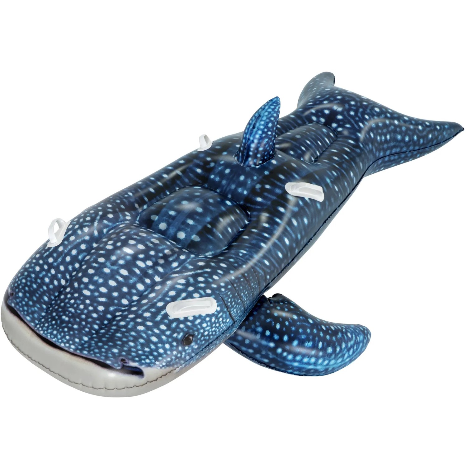 Bestway Schwimmtier Walhai, blau mit weißen Punkten, für 2 Kinder ab 3 Jahren.