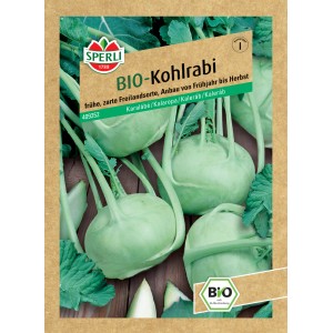 Samenpackung Sperli Bio-Kohlrabi: frühe Sorte für den Freilandanbau, robust und schossfest.