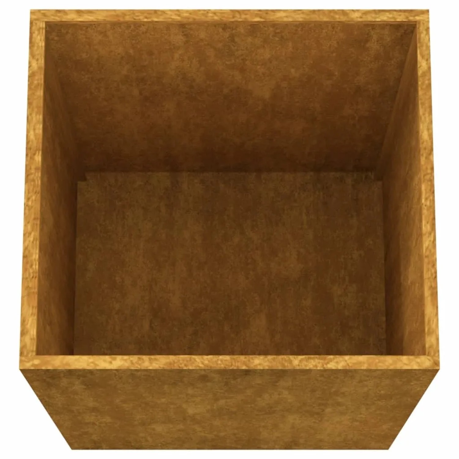 Leerer Pflanzkübel aus Cortenstahl in Rostoptik, 42x38x75 cm, für Garten und Terrasse.