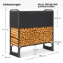 osoltus Kaminholzregal Brennholzregal  132 x 117 cm mit Abdeckung_3