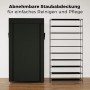 Schwarzer Stoffschrank Schuhschrank mit 9 Ebenen, einmal geschlossen, einmal als offenes Schuhregal. Abnehmbare Staubabdeckung.