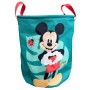 Grüne Disney Pflanzentasche mit Mickey Maus Motiv, 40 cm, mit roten Tragegriffen.