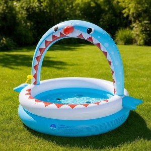 SunClub Planschbecken mit Fisch-Design und Wassersprüher, 163x124x115 cm.