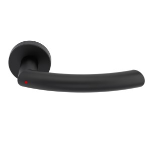 Schwarze Novadoors Türgriffgarnitur Nova Amico, rosettenlos mit Smart2Lock Verriegelung.