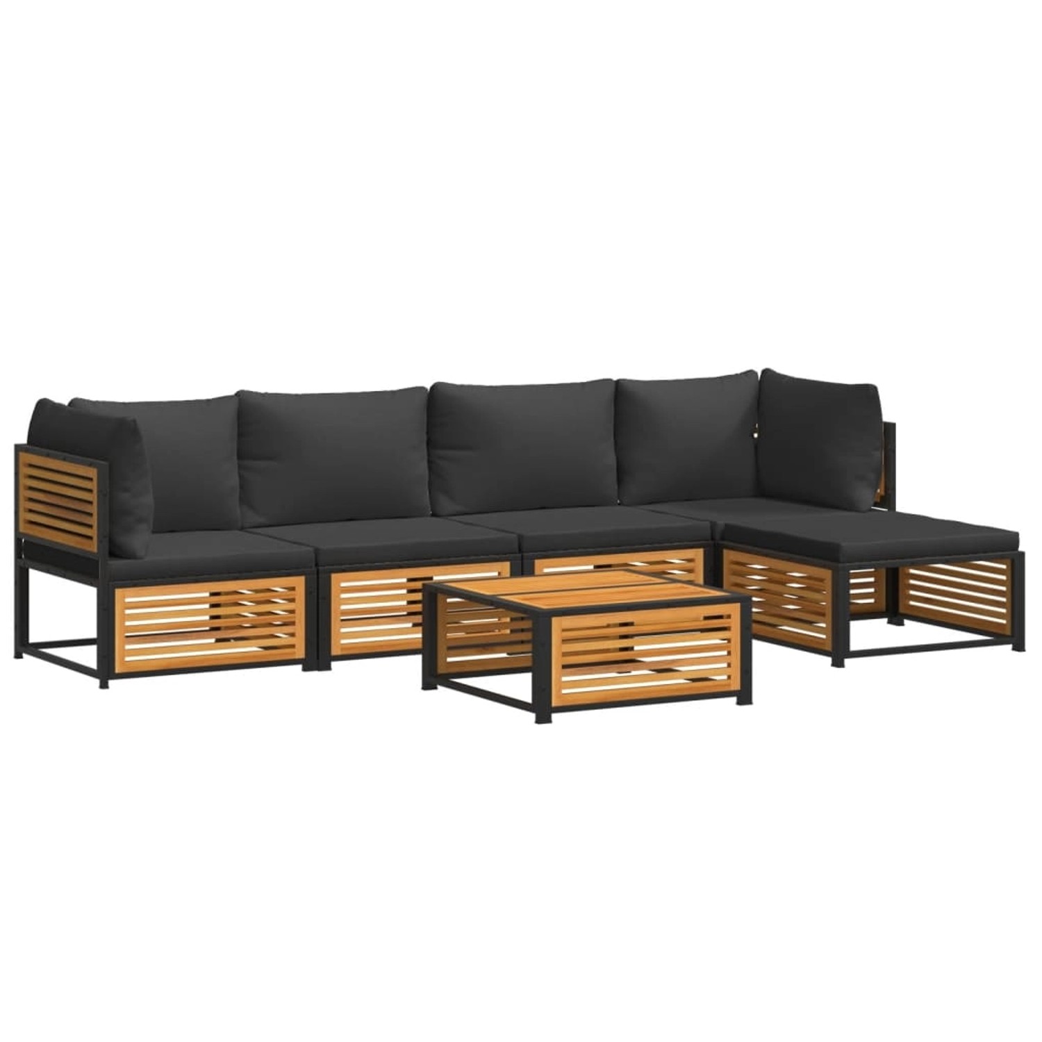 vidaXL 6-Tlg Garten-Sofagarnitur mit Kissen Massivholz Akazie 3214881 günstig online kaufen