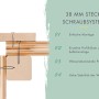 Detailaufnahme Steck-Schraubsystem (38 mm) des Karibu Gartenhaus Kubus 1, einfache Montage, wasserabweisende Profilierung.
