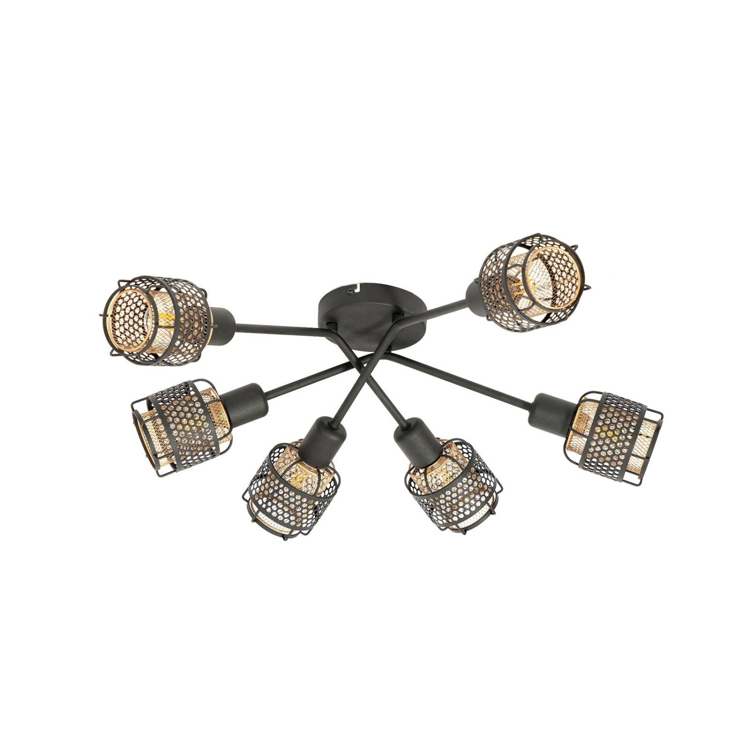 Lindby Deckenlampe Eudoria 10010500 Modern in Schwarz aus Metall 6-flammig günstig online kaufen