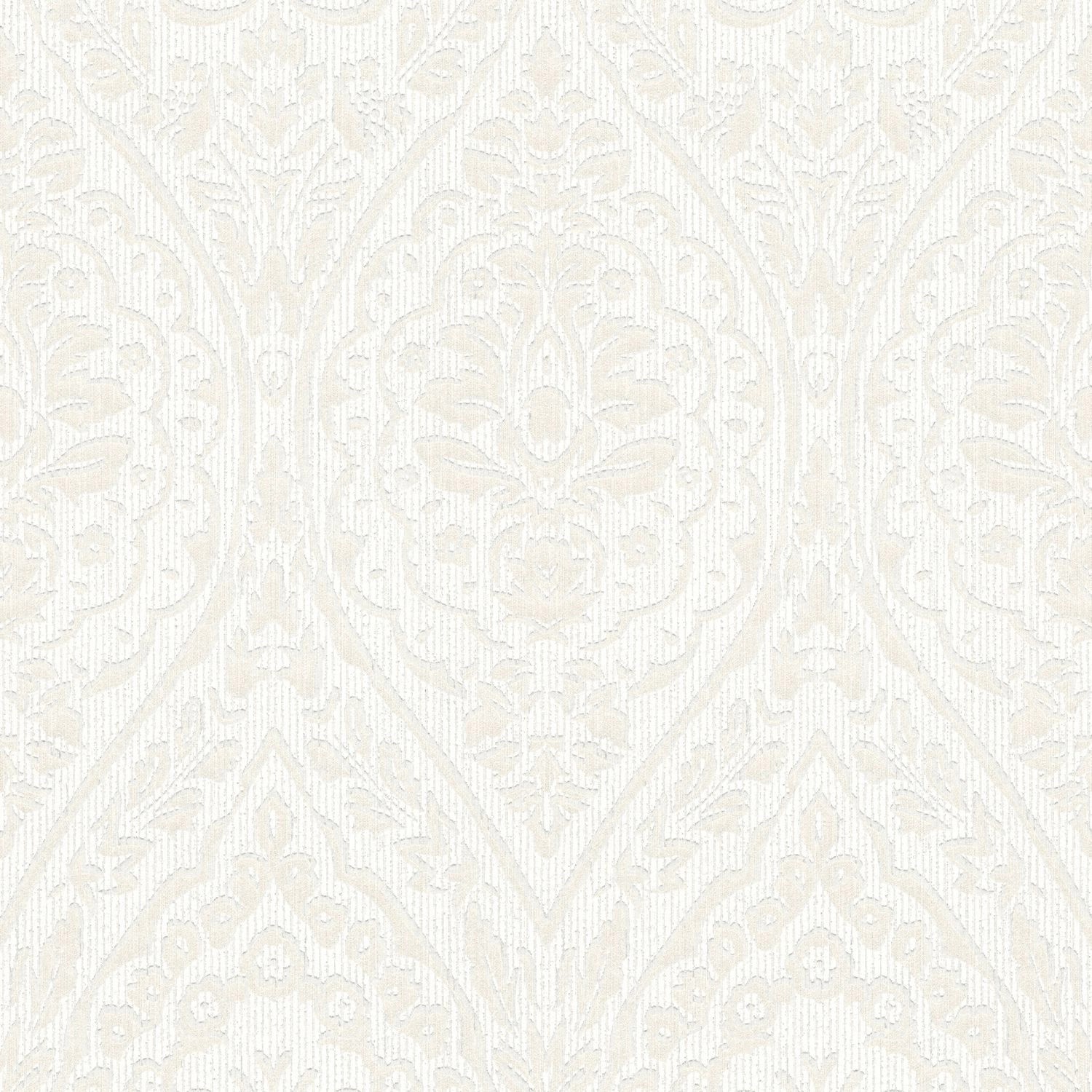 PROFHOME 961954-GU Barock Tapete Ornament Matt Creme Weiß 0,53 m x 10,05 m günstig online kaufen