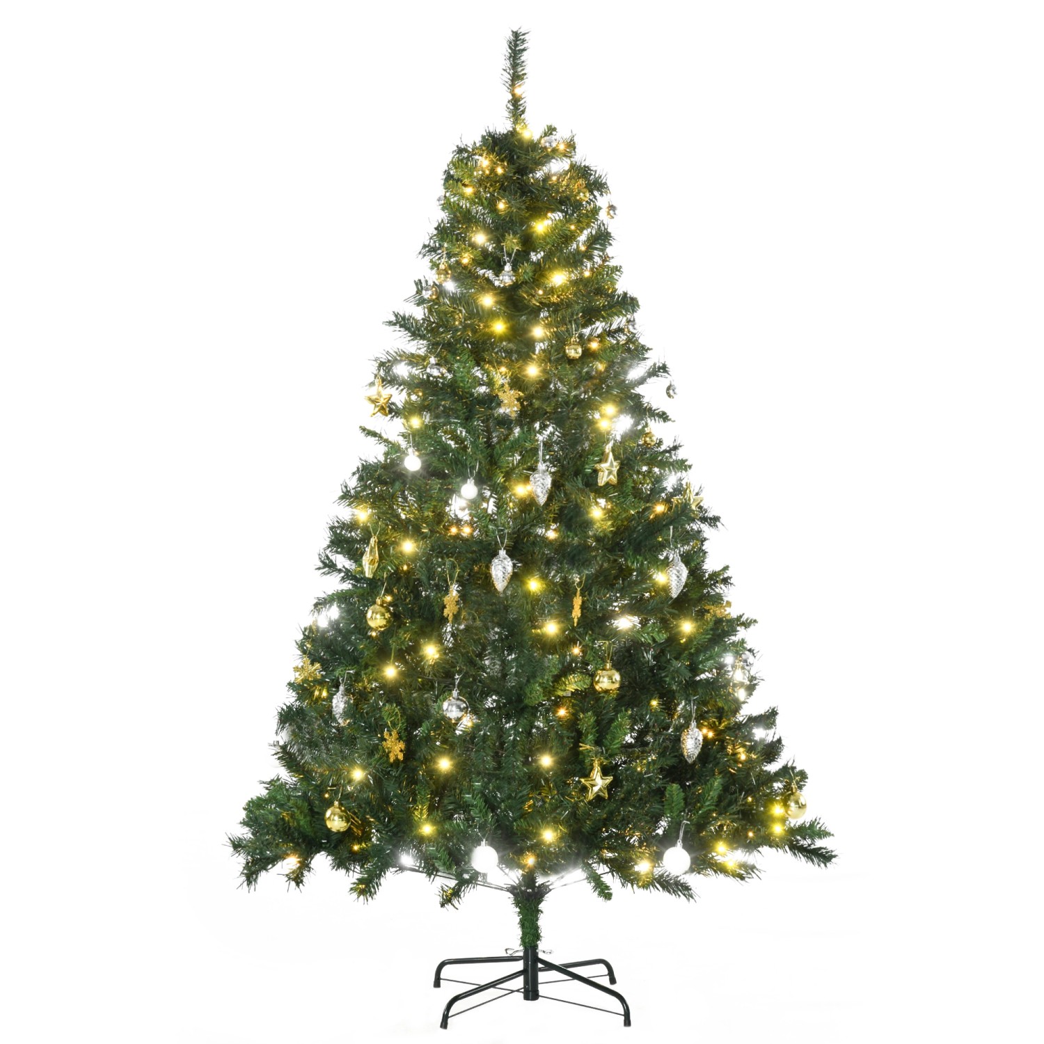 Thumbnail - HOMCOM Weihnachtsbaum Tannenbaum mit Deko 200 LEDs 745 Spitzen Ø 112 x H180 cm
