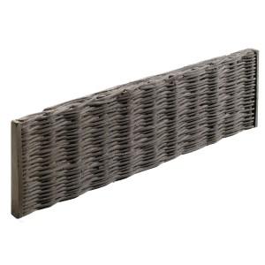 Beetplatte/Zaunplatte Weidengeflecht dunkelbraun, Beton-Einfassung in Flechtoptik