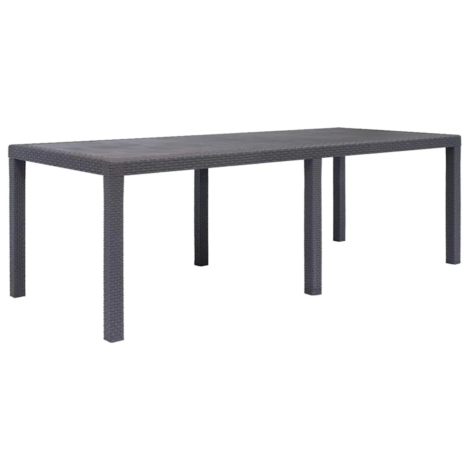 Furnicato Gartentisch Braun 220x90x72 Cm Kunststoff Rattan-optik