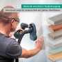 Wolfcraft Absaugsystem HSD 68/100 im Einsatz: Staubfreies Bohren mit Absaugung an der Wand.