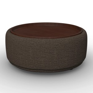 Bessagi Home Couchtisch Kira Chenille Braun / Walnuss