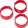 Drei rote Putzausgleichsringe (60mm) für Schalterdosen mit Schrauben zum Ausgleich zu tief sitzender Dosen.