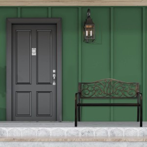 Relaxdays Gartenbank Stahl Gusseisen Schwarz-Bronze 2 Personen 90 cm x 127,5 cm x 63 cm 14,3 kg