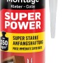 Pattex Montagekleber Super Power Kartusche, 370g, für starke Haftung auf saugenden Untergründen.