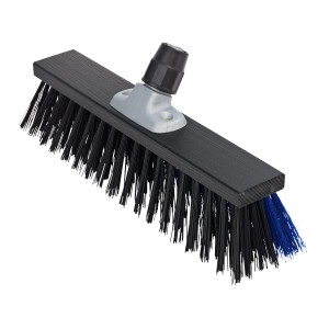 LUX Straßenbesen 40 cm Elaston Anthrazit-Gelb mit Power-Stick Prestige Stielhalter.