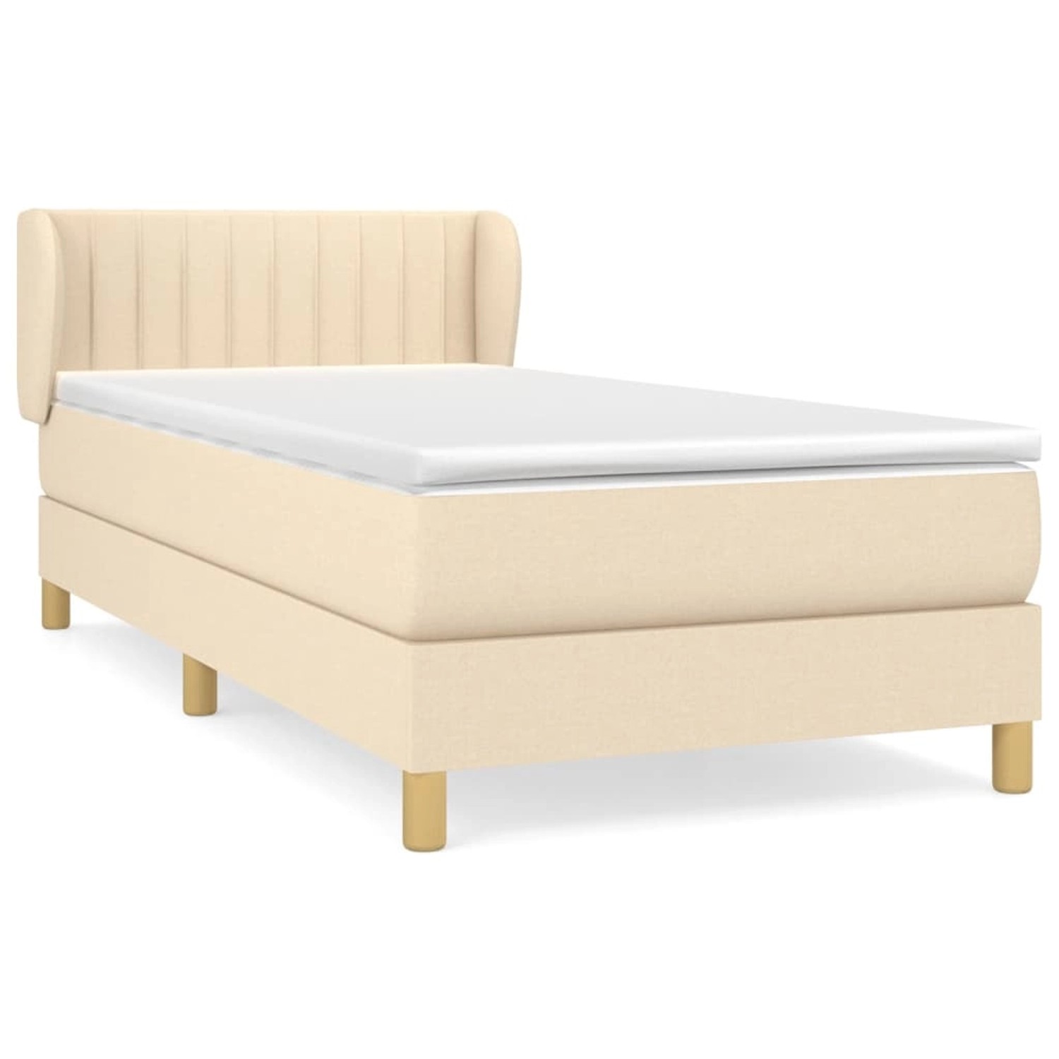 Vidaxl Boxspringbett Mit Matratze Creme 80x200 Cm Stoff günstig online kaufen