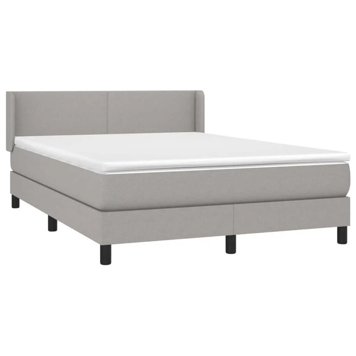 vidaXL Boxspringbett mit Matratze Hellgrau 140x190 cm Stoff 3129545 günstig online kaufen