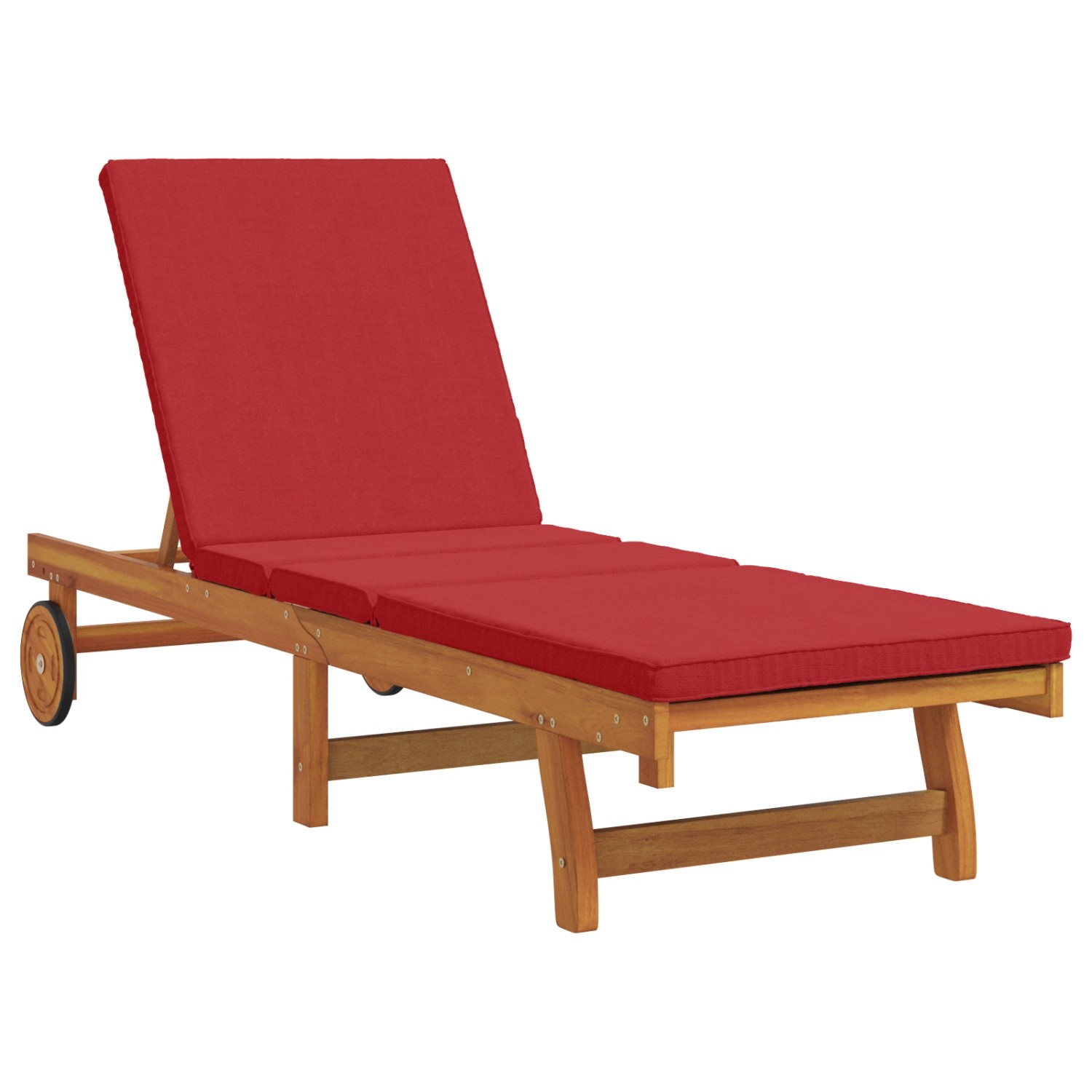 vidaXL Sonnenliege mit Rädern und Kissen Rot Massivholz 4105539 günstig online kaufen