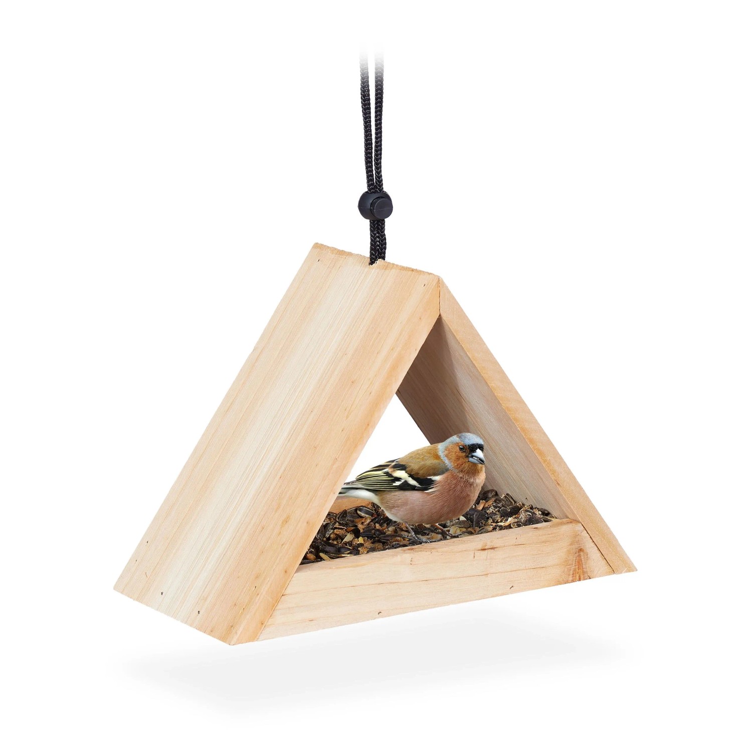 Relaxdays Vogelhaus Tannenholz Natur zum Aufhängen 16 x 23,5 x 12 cm 300 g