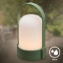 Brilo Akku-LED-Tischleuchte in Lindgrün, ideal für den Außenbereich. Dekorative Lampe mit Tragegriff.