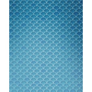 Komar Vlies Fototapete Sea Shanty mit blauem Schuppenmuster, 200x250 cm.