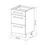 Weißer Vicco Küchenunterschrank Fame-Line im Landhausstil, 50 cm breit, ohne Arbeitsplatte.