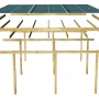 Explosionszeichnung Karibu Doppelcarport Eco mit Holzpfosten und PVC Dachplatten.