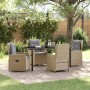 Beige vidaXL Garten Essgruppe, 5-teilig, Poly Rattan, mit Tisch und 4 Stühlen.