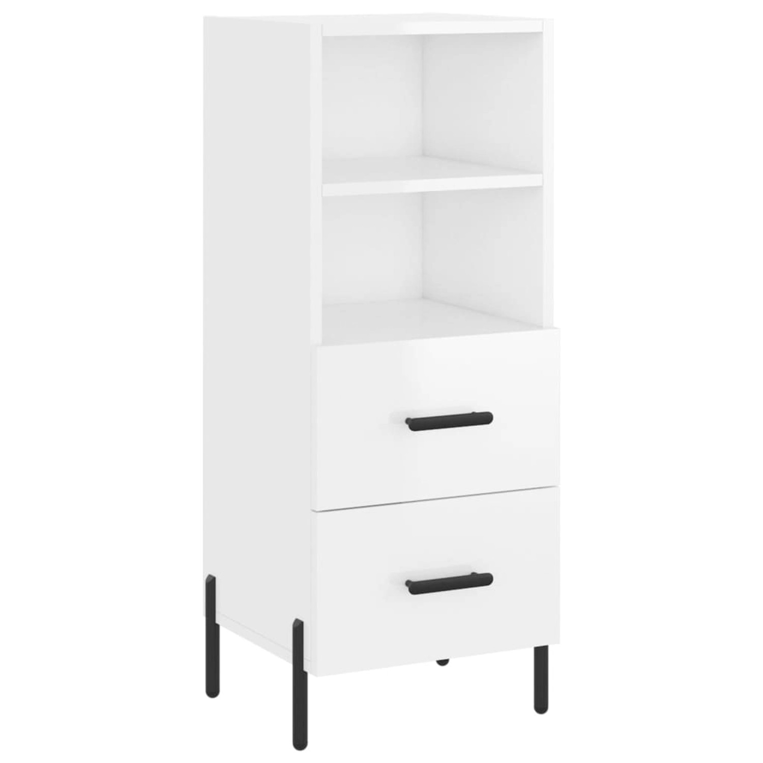 vidaXL Sideboard Hochglanz-Weiß 34,5x34x90 cm Holzwerkstoff 828678 günstig online kaufen
